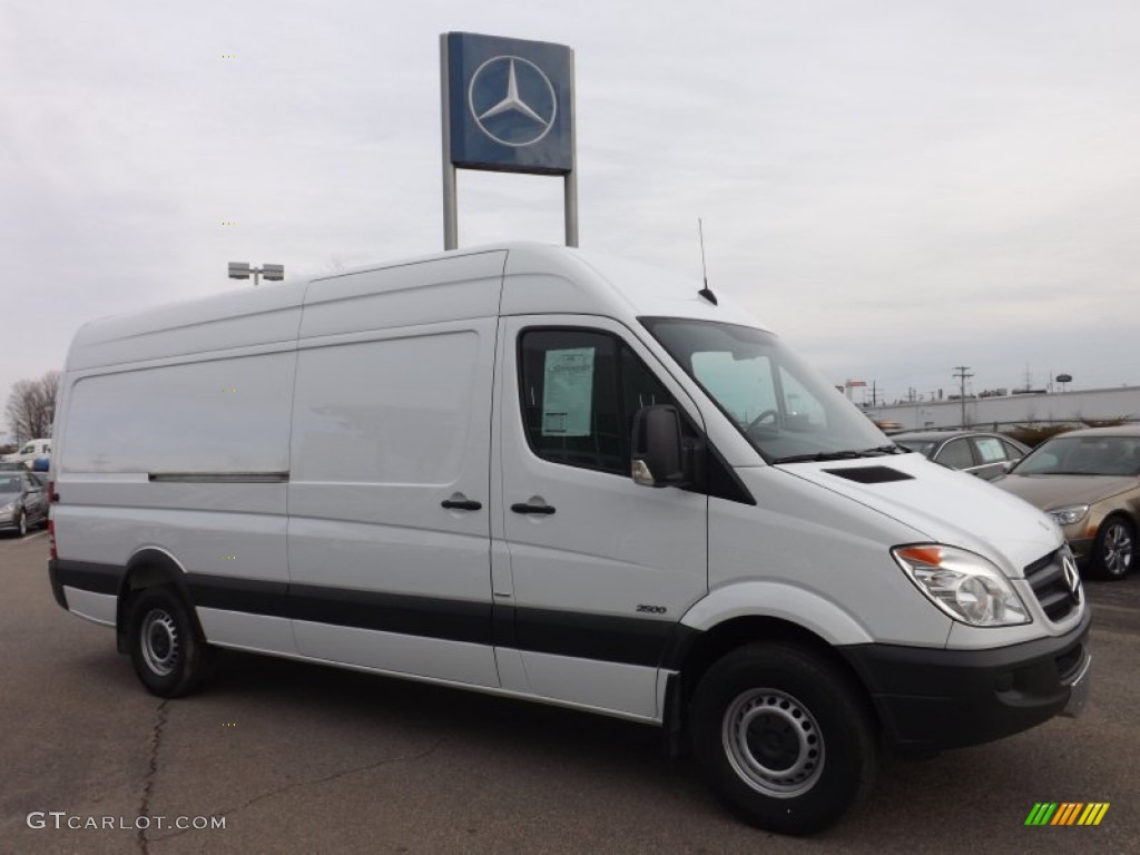 2012 Sprinter 2500 High Roof Extended Cargo Van - Arctic White / Lima Black Fabric photo #1