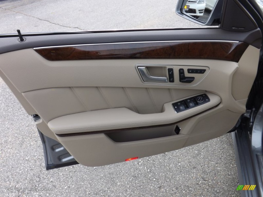 2013 Mercedes-Benz E 350 4Matic Sedan Almond/Mocha Door Panel Photo #75943483