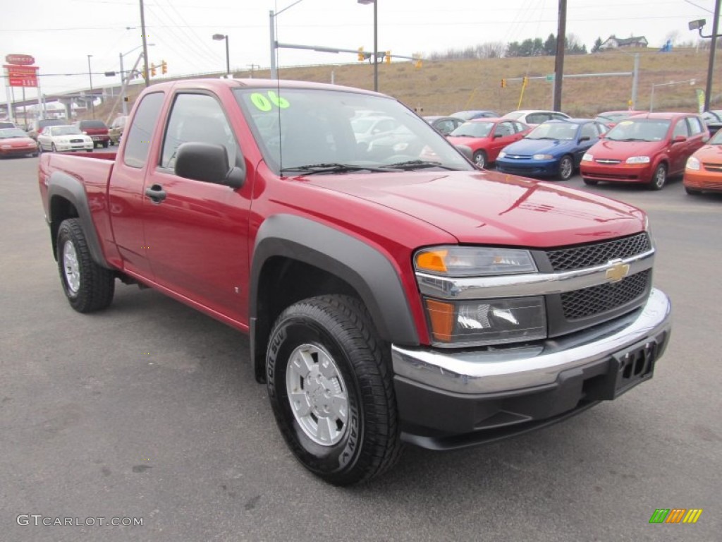 2006 Colorado Z71 Extended Cab 4x4 - Cherry Red Metallic / Very Dark Pewter photo #5