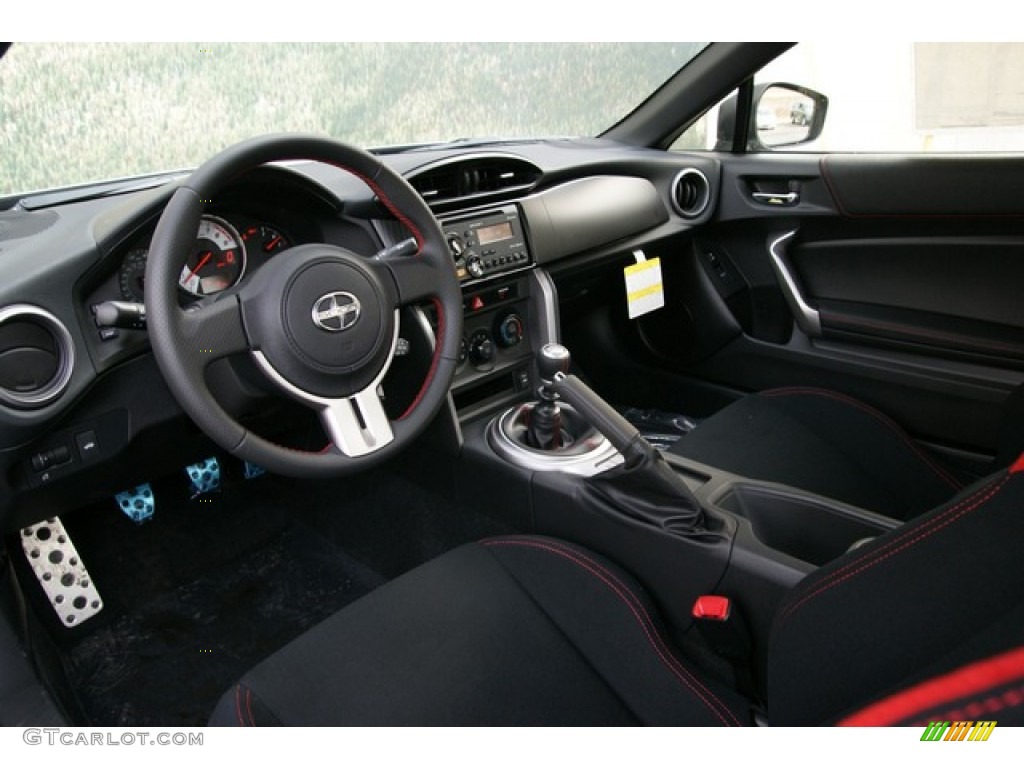 Black/Red Accents Interior 2013 Scion FR-S Sport Coupe Photo #75946315