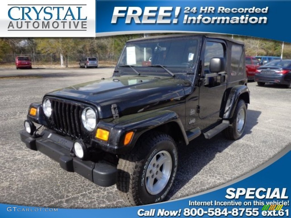 2004 Wrangler Sahara 4x4 - Black / Khaki photo #1