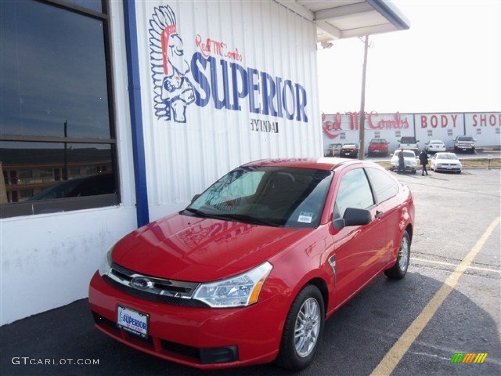 2008 Focus SE Coupe - Vermillion Red / Charcoal Black photo #1