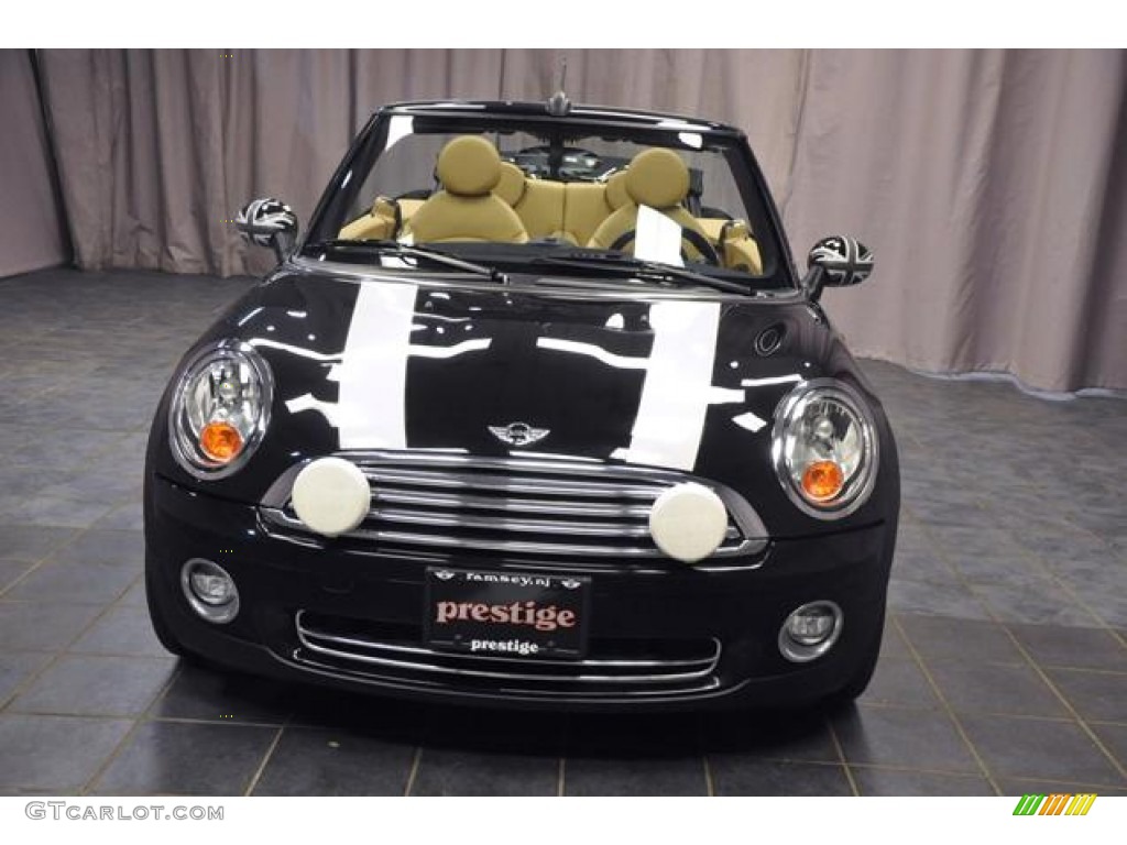 2009 Cooper Convertible - Midnight Black / Gravity Tuscan Beige Leather photo #3
