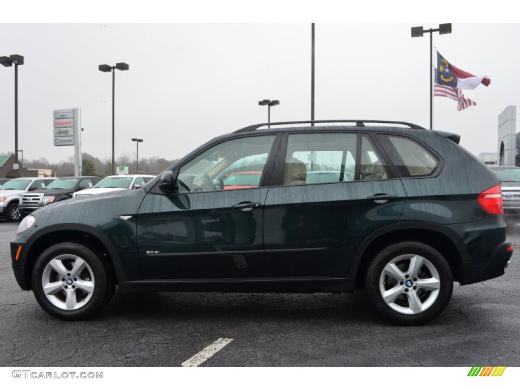 2008 X5 3.0si - Deep Green Metallic / Sand Beige photo #5