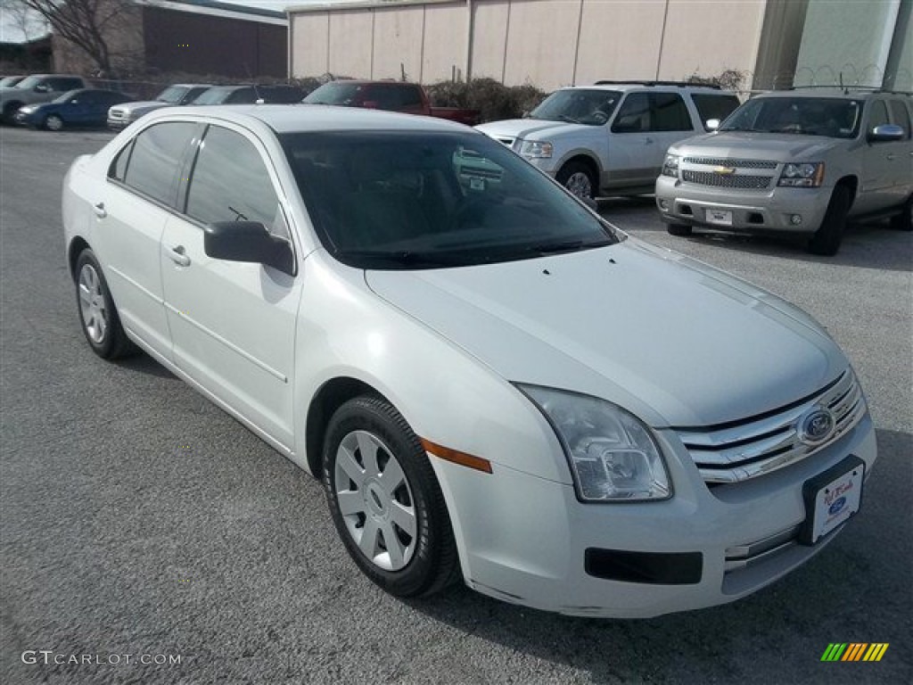 2008 Fusion S - White Suede / Medium Light Stone photo #1