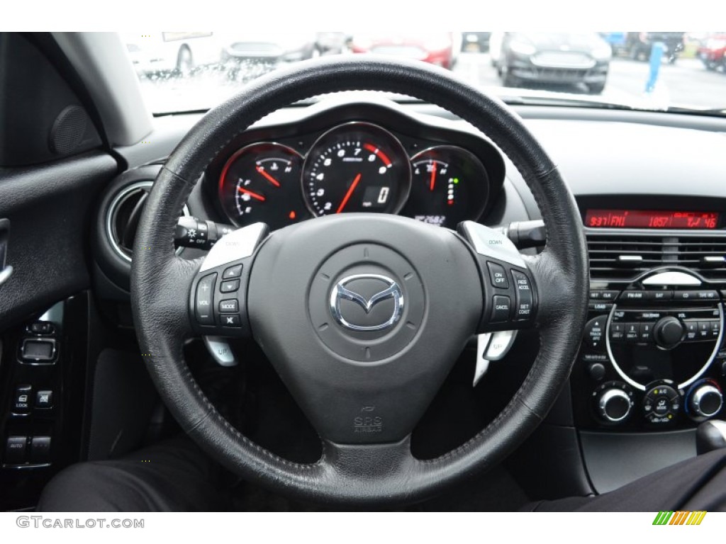 2007 Mazda RX-8 Sport Black Steering Wheel Photo #75956512