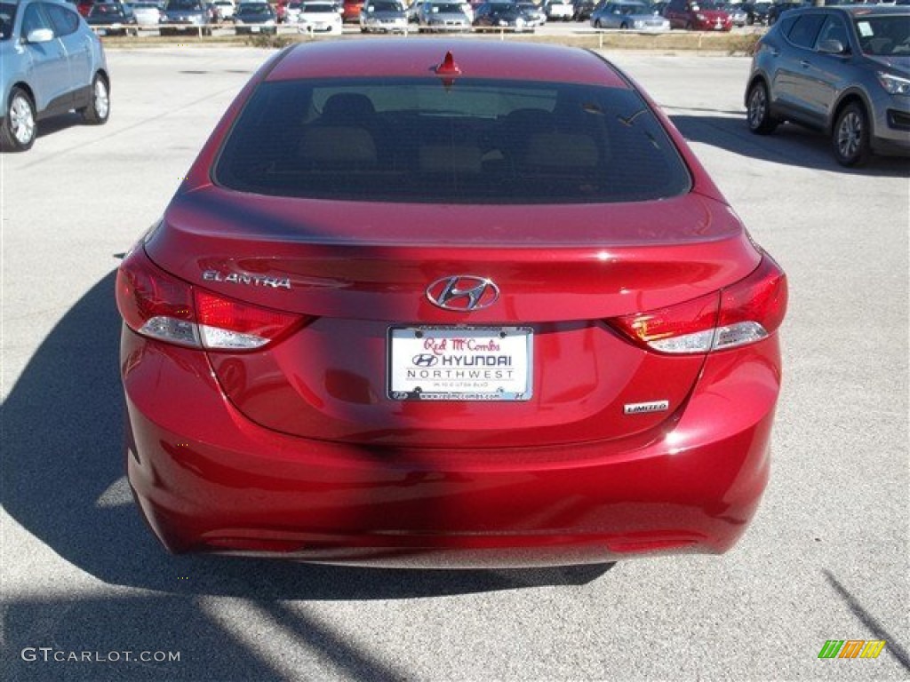 2013 Elantra Limited - Red Allure / Beige photo #4
