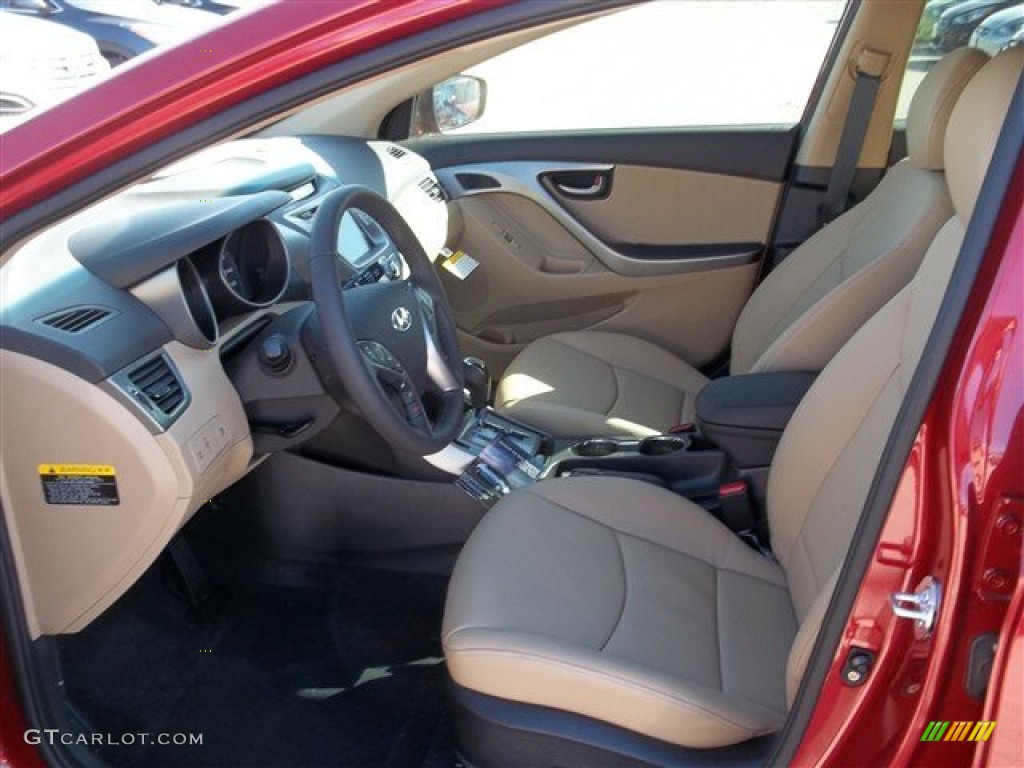 2013 Elantra Limited - Red Allure / Beige photo #7