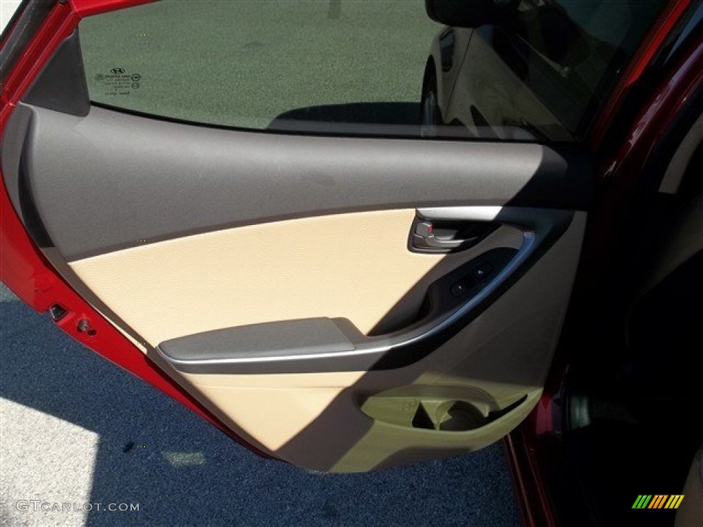 2013 Elantra Limited - Red Allure / Beige photo #8