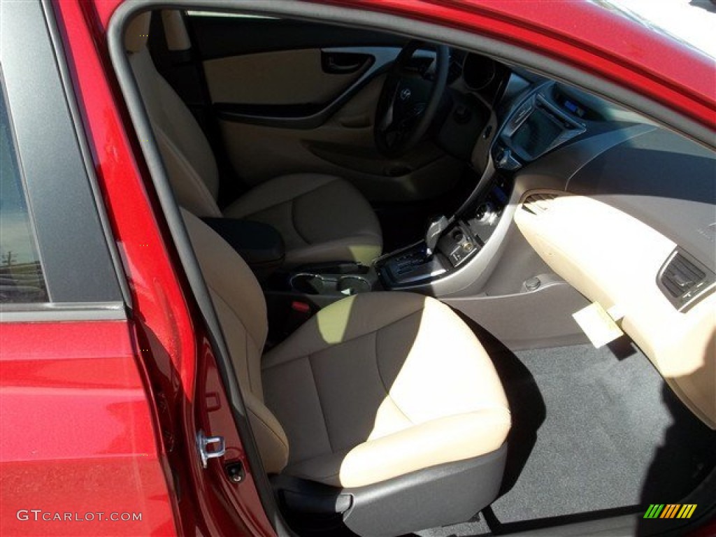2013 Elantra Limited - Red Allure / Beige photo #10