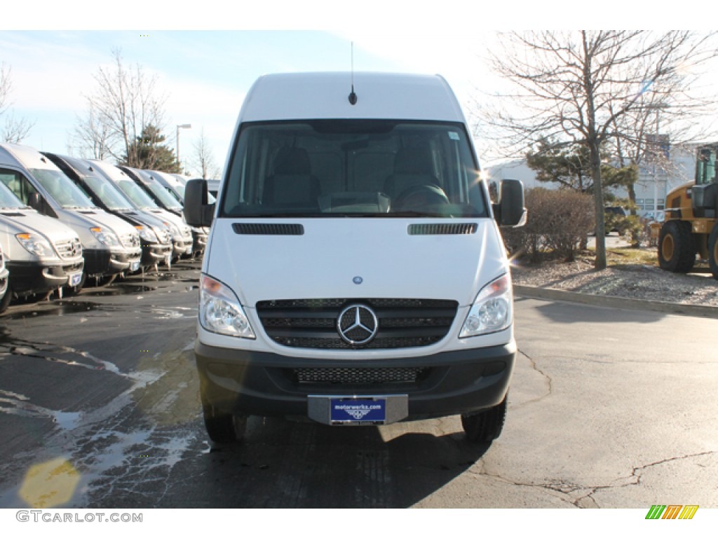2012 Sprinter 3500 High Roof Extended Cargo Van - Arctic White / Lima Black Fabric photo #2