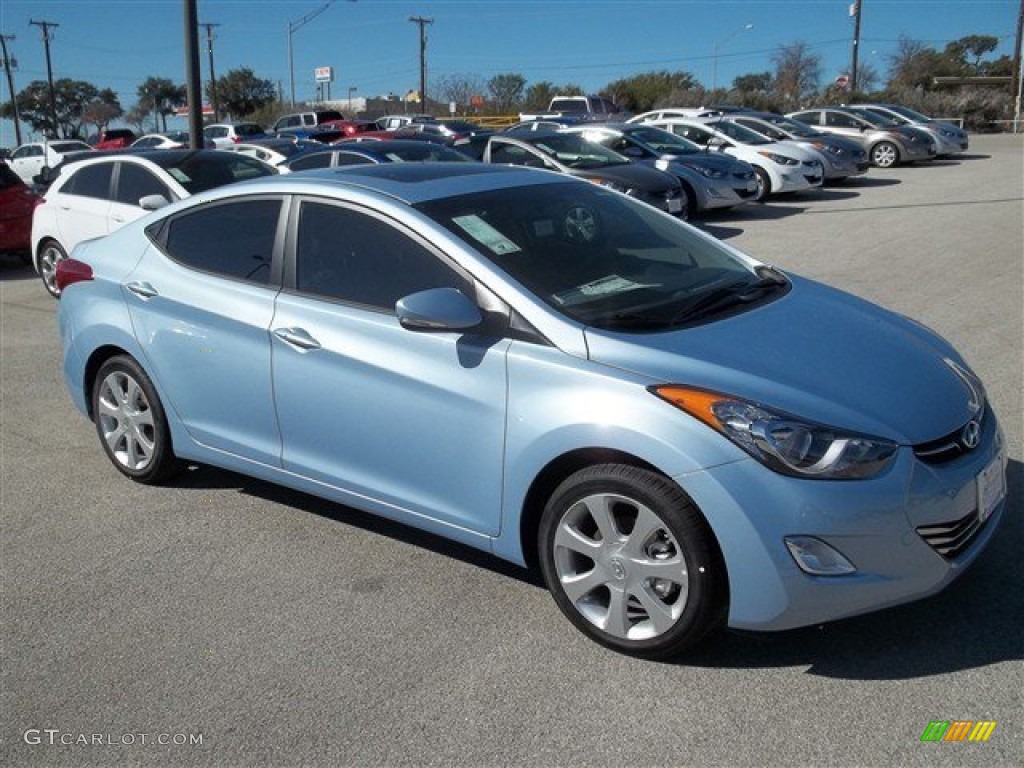 2013 Elantra Limited - Blue Sky Metallic / Beige photo #2