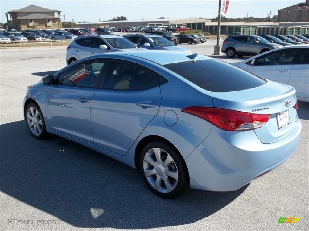 2013 Elantra Limited - Blue Sky Metallic / Beige photo #3