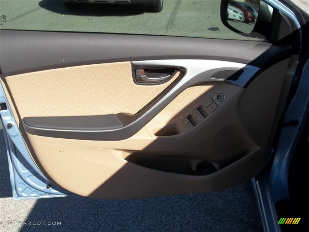 2013 Elantra Limited - Blue Sky Metallic / Beige photo #6