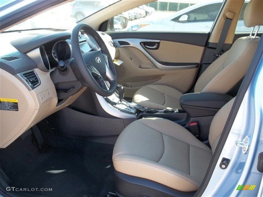 2013 Elantra Limited - Blue Sky Metallic / Beige photo #7