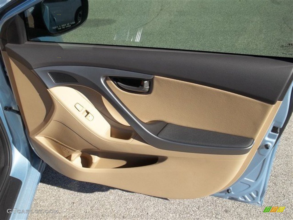 2013 Elantra Limited - Blue Sky Metallic / Beige photo #9