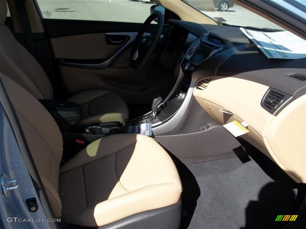 2013 Elantra Limited - Blue Sky Metallic / Beige photo #10