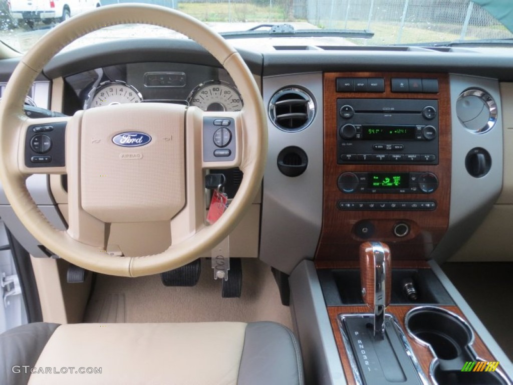 2007 Ford Expedition Eddie Bauer Charcoal Black/Camel Dashboard Photo #75966358