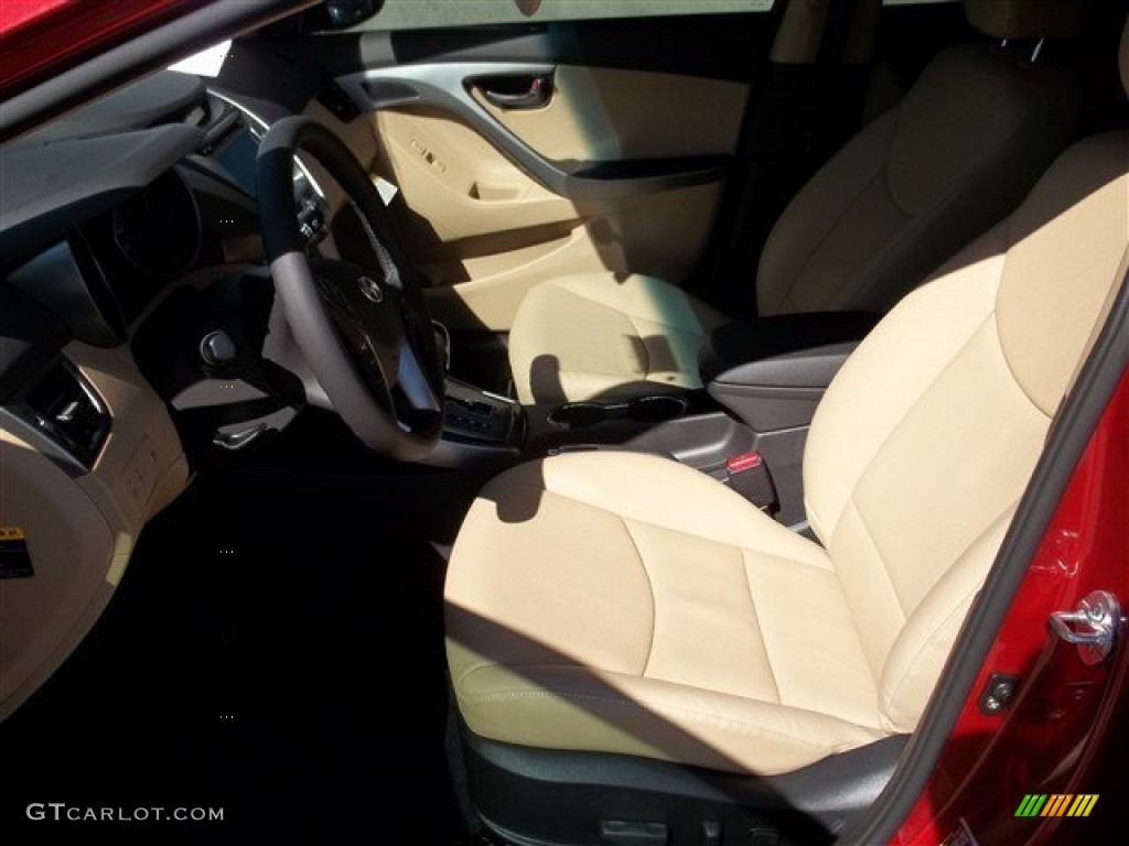 2013 Elantra Limited - Red Allure / Beige photo #7