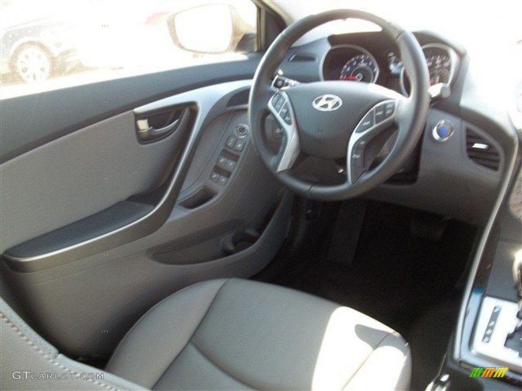 2013 Elantra Limited - Shimmering Air Silver / Gray photo #13