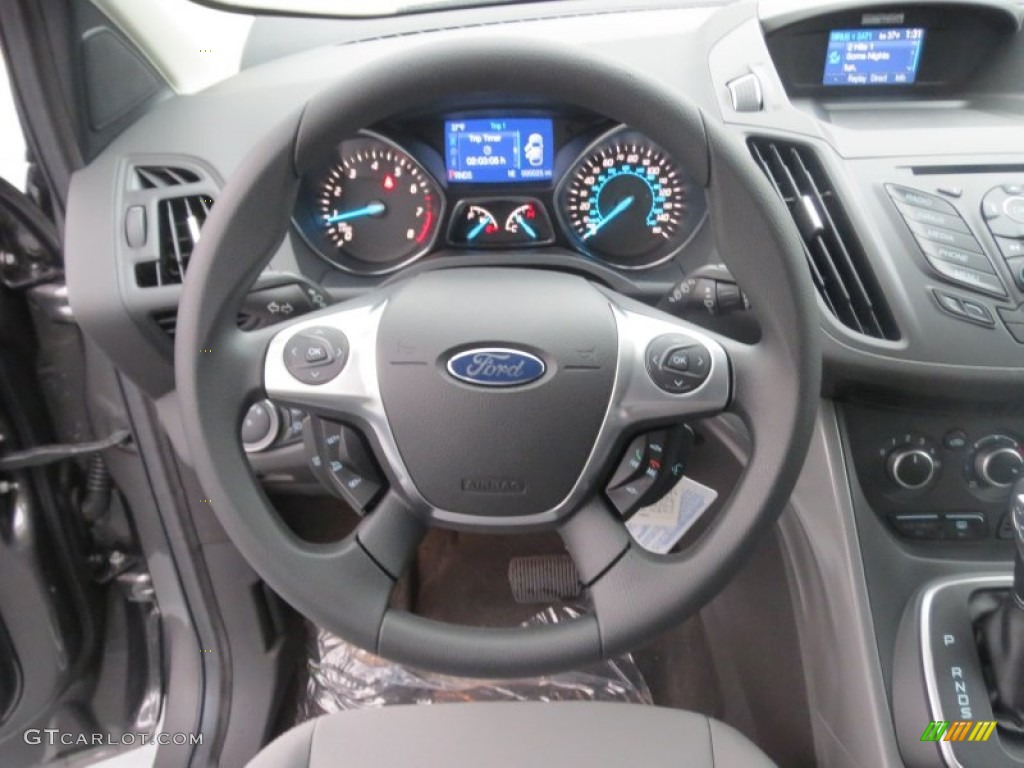 2013 Ford Escape SE 1.6L EcoBoost Charcoal Black Steering Wheel Photo #75970112