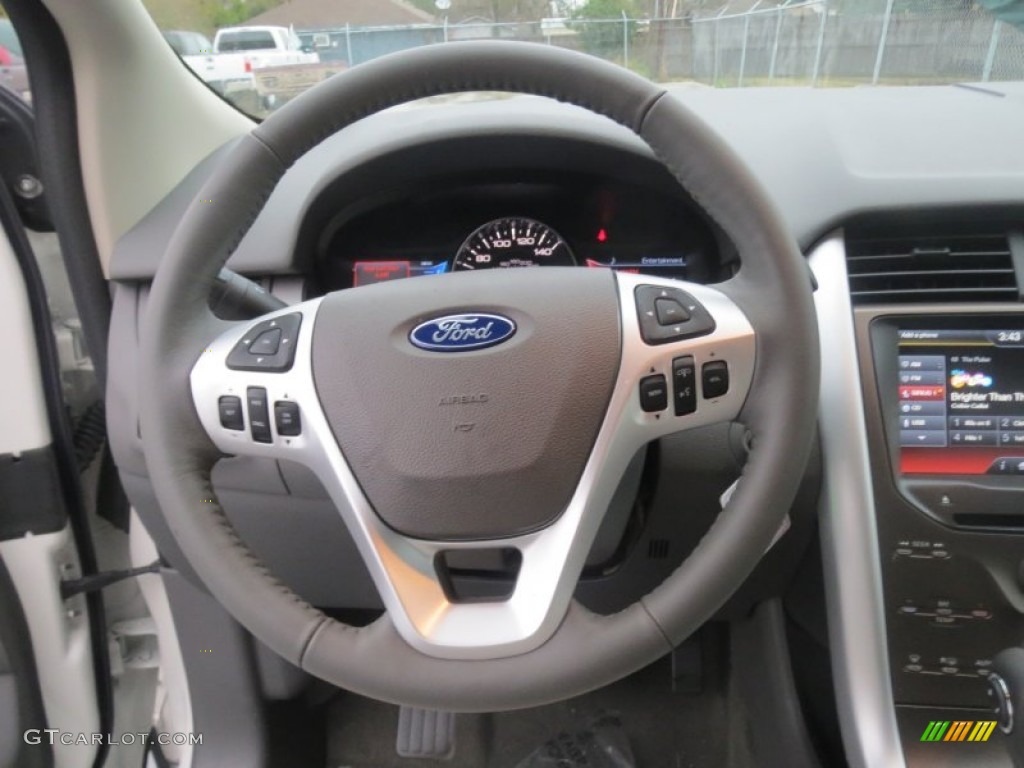 2013 Ford Edge SEL Medium Light Stone Steering Wheel Photo #75971911