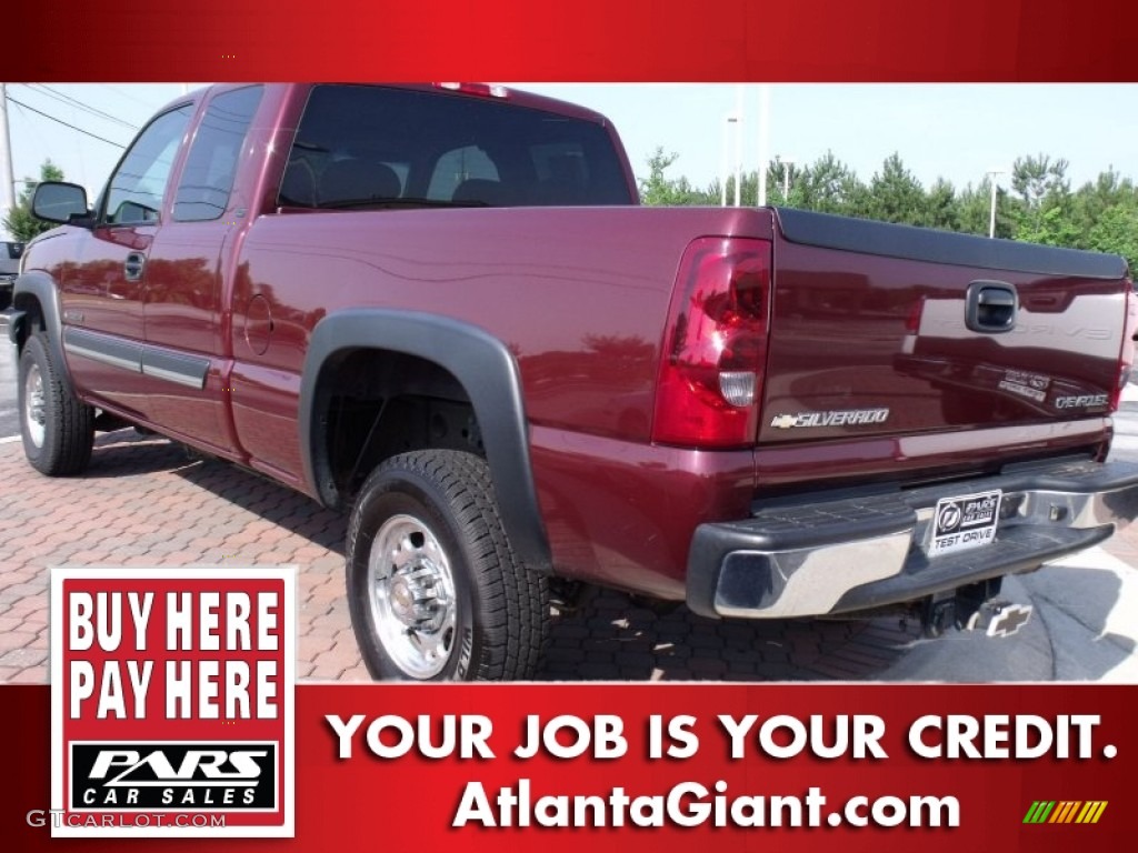 2003 Silverado 2500HD LT Extended Cab - Dark Carmine Red Metallic / Dark Charcoal photo #2