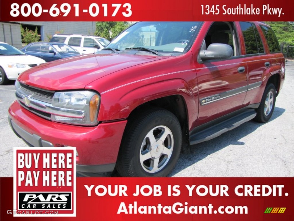 2002 TrailBlazer LS - Majestic Red Metallic / Dark Pewter photo #1