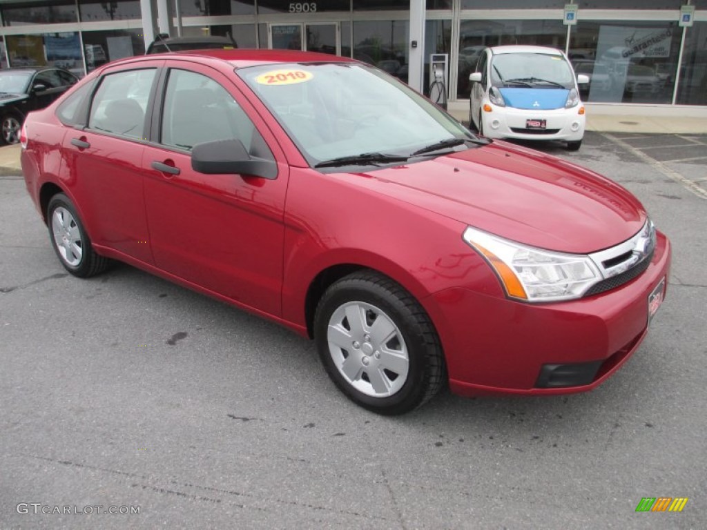 2010 Focus S Sedan - Sangria Red Metallic / Medium Stone photo #1