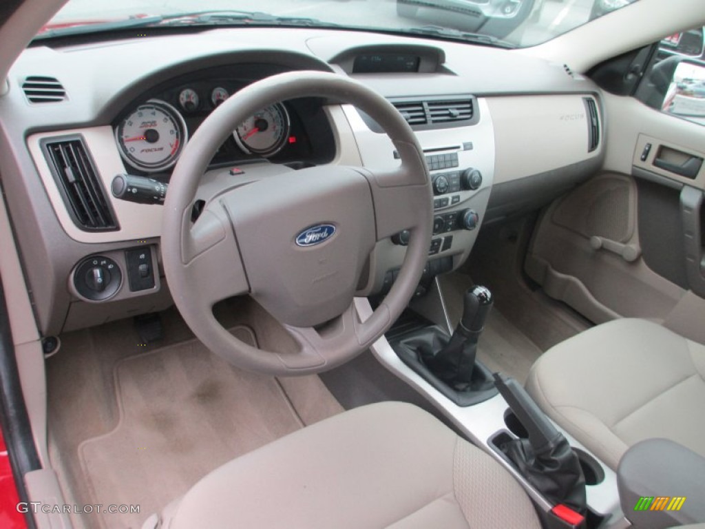 Medium Stone Interior 2010 Ford Focus S Sedan Photo #75975601