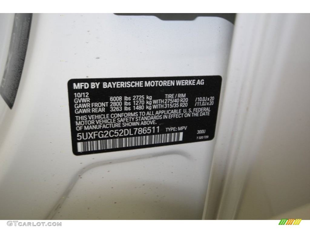 2013 X6 Color Code 300 for Alpine White Photo #75975927