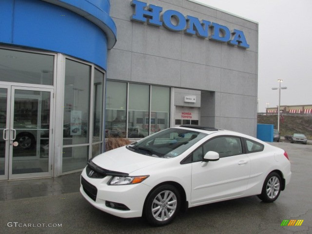 2012 Civic EX Coupe - Taffeta White / Stone photo #1