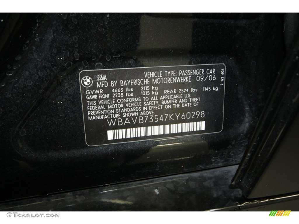 2007 3 Series 335i Sedan - Black Sapphire Metallic / Beige photo #12