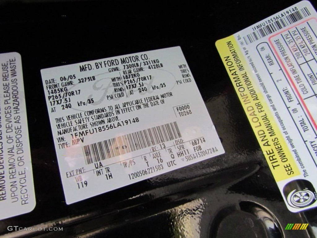 2006 Ford Expedition Eddie Bauer 4x4 Color Code Photos