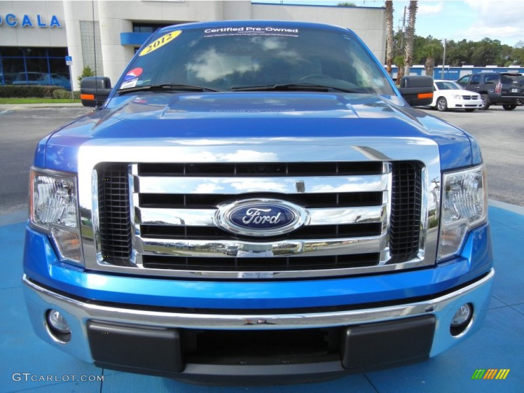 2012 F150 XLT SuperCrew - Blue Flame Metallic / Steel Gray photo #9