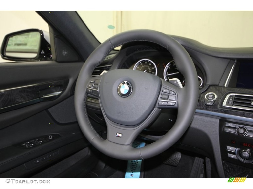 2013 BMW 7 Series 750i Sedan Black Steering Wheel Photo #75982528