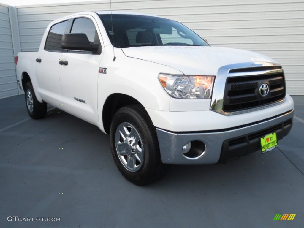 2010 Tundra CrewMax - Super White / Graphite Gray photo #1