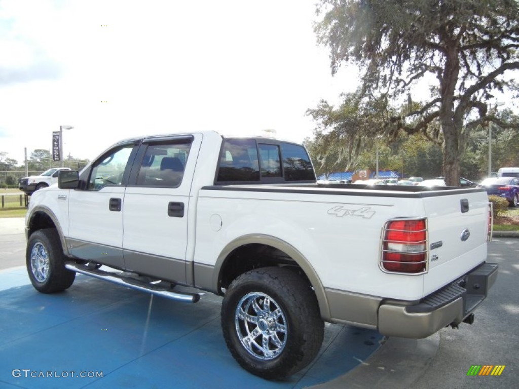 2006 F150 Lariat SuperCrew 4x4 - Oxford White / Tan photo #3