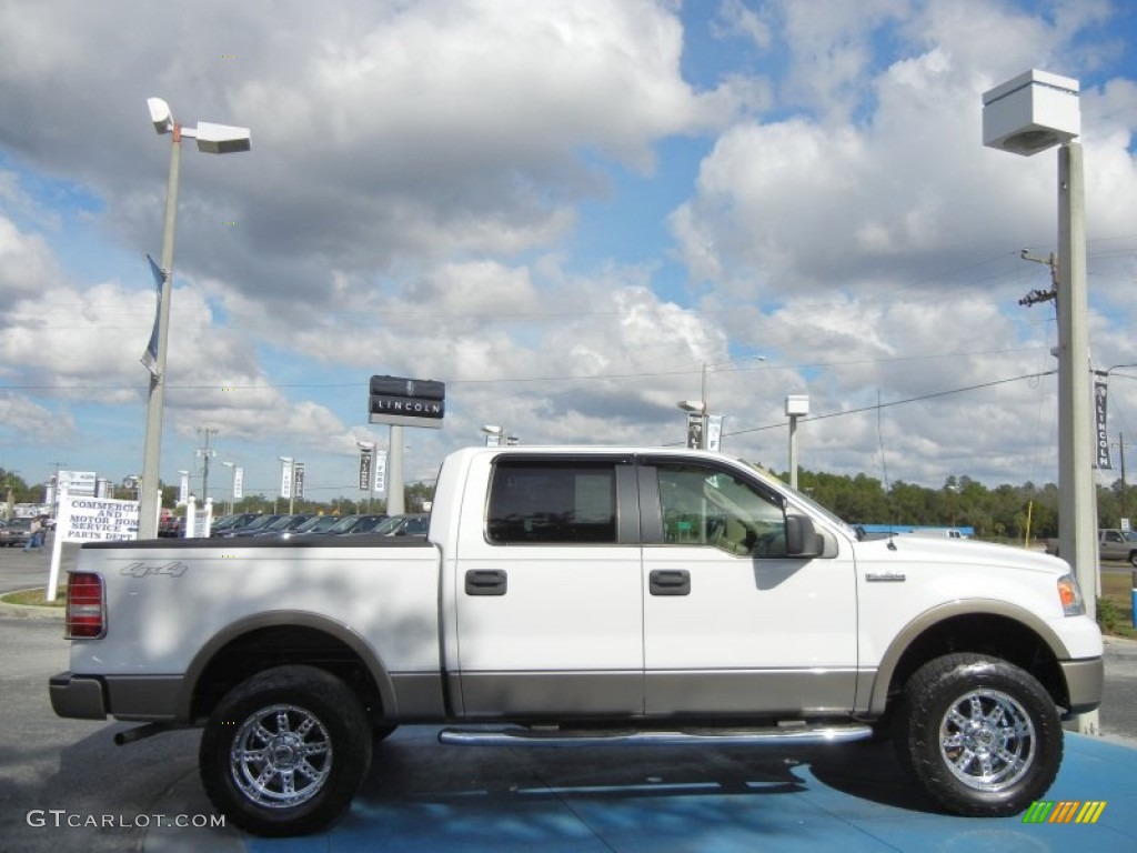2006 F150 Lariat SuperCrew 4x4 - Oxford White / Tan photo #8