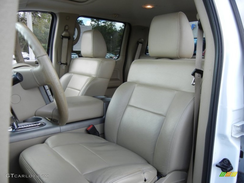 2006 F150 Lariat SuperCrew 4x4 - Oxford White / Tan photo #16