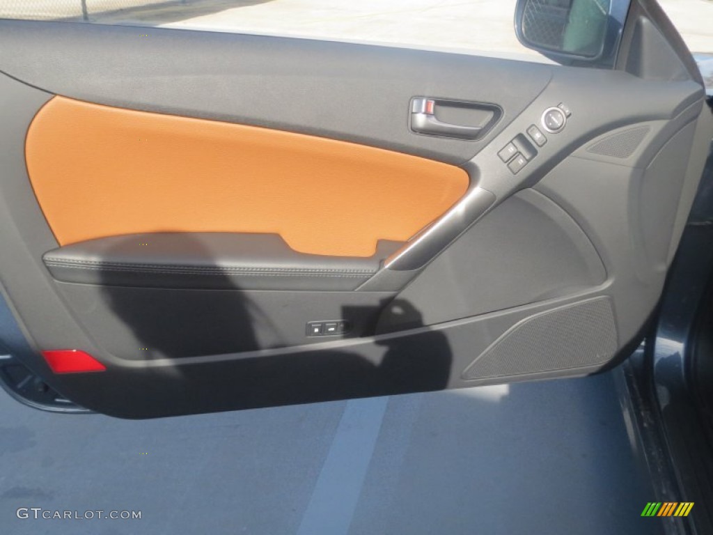 2013 Hyundai Genesis Coupe 3.8 Grand Touring Tan Leather Door Panel Photo #75986560