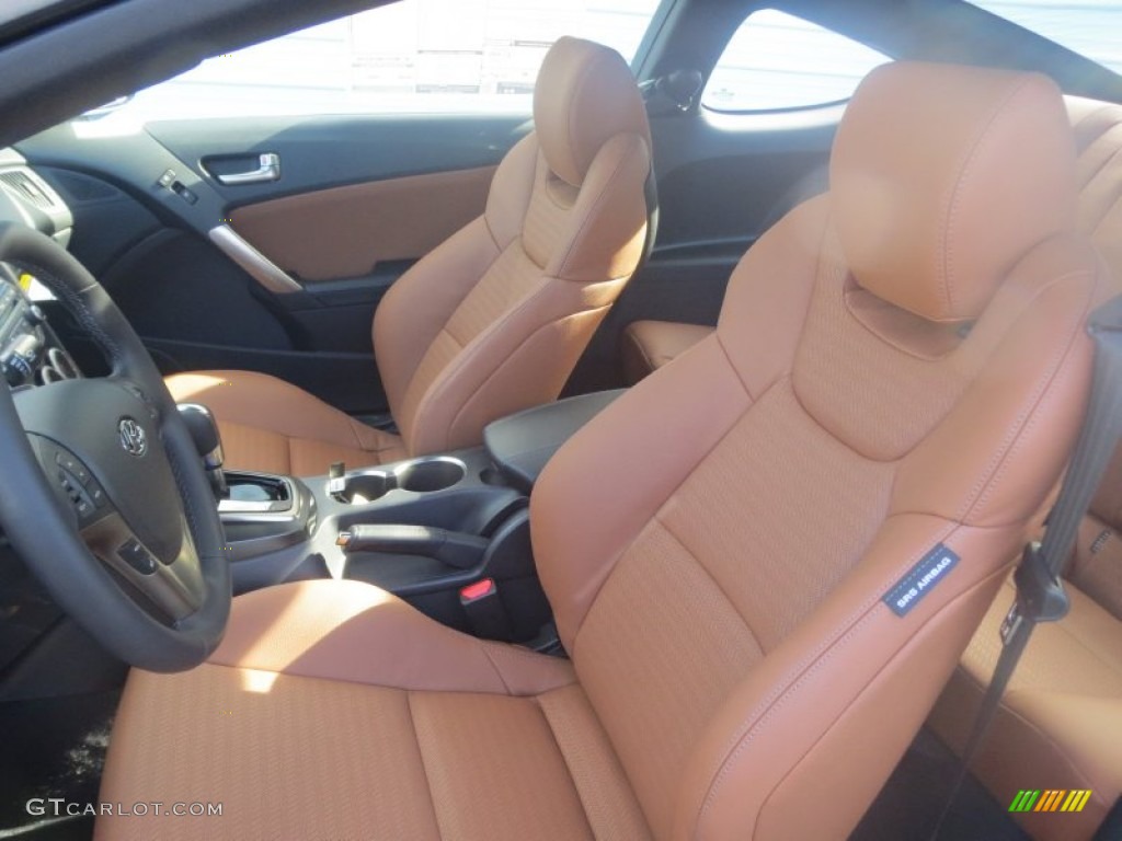 Tan Leather Interior 2013 Hyundai Genesis Coupe 3.8 Grand Touring Photo #75986632