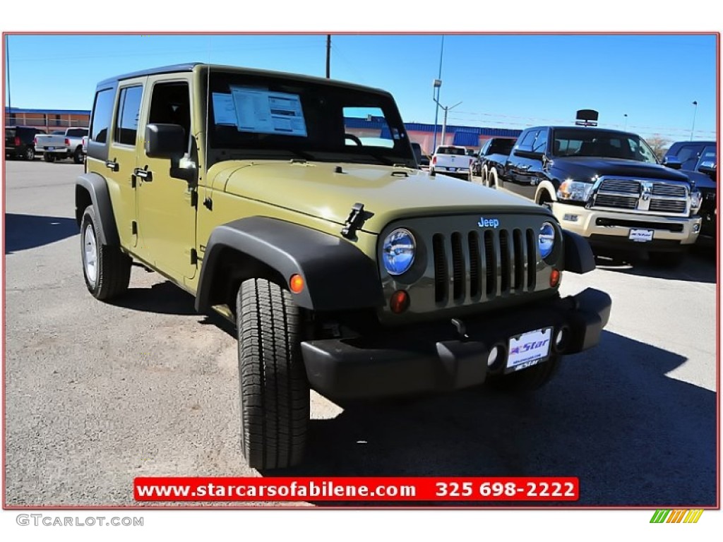 2013 Wrangler Unlimited Sport S 4x4 - Commando Green / Black photo #8