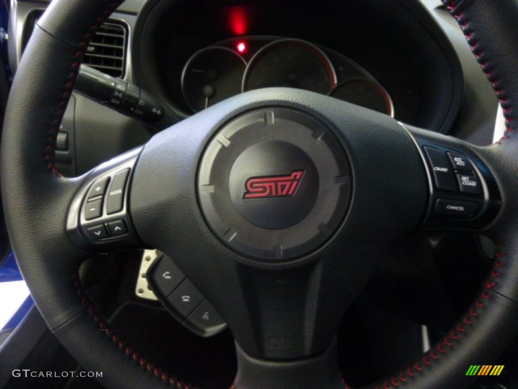 2013 Subaru Impreza WRX STi 5 Door STi Black Alcantara/Carbon Black Steering Wheel Photo #75991068