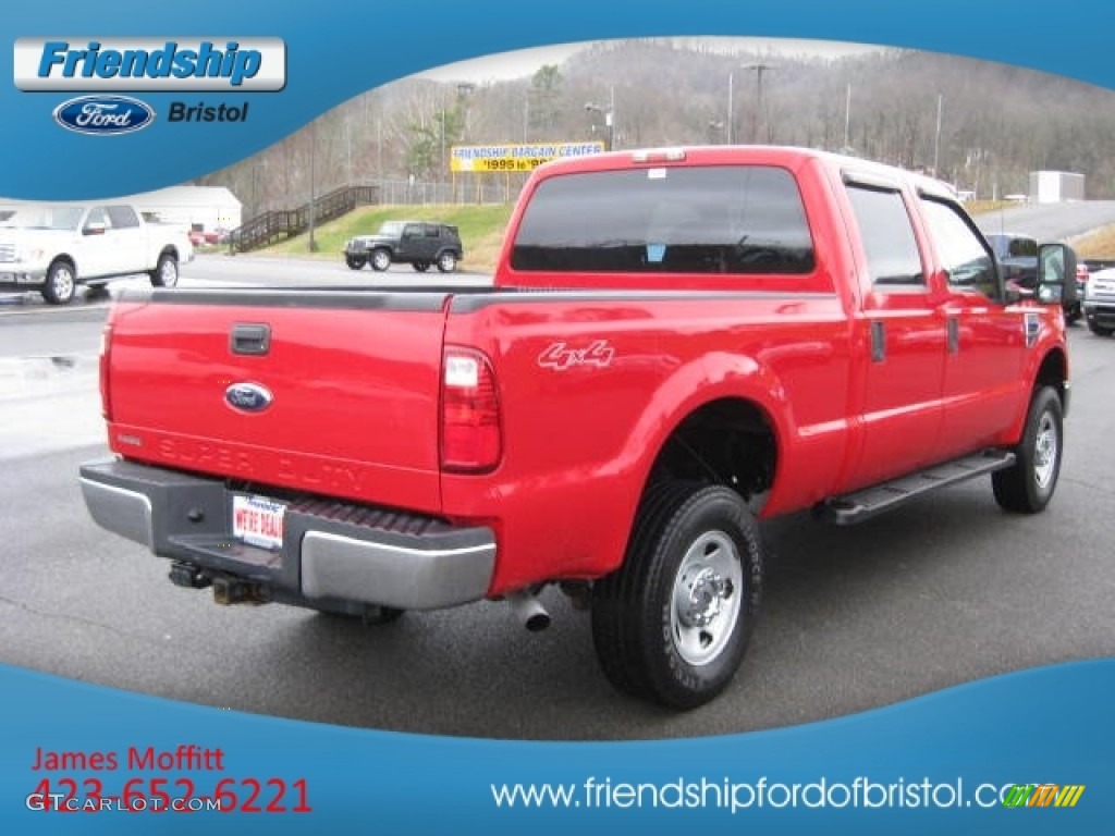2008 F350 Super Duty XL Crew Cab 4x4 - Bright Red / Medium Stone photo #6