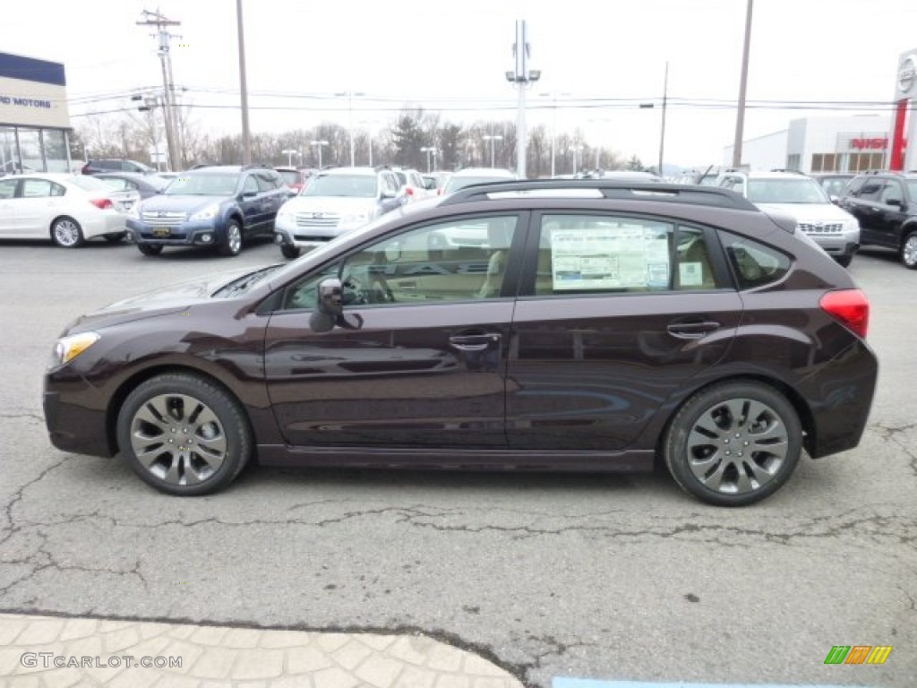 2013 Impreza 2.0i Sport Premium 5 Door - Deep Cherry Red Pearl / Ivory photo #4