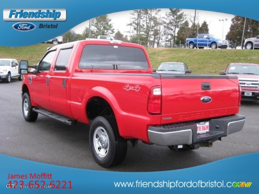 2008 F350 Super Duty XL Crew Cab 4x4 - Bright Red / Medium Stone photo #8