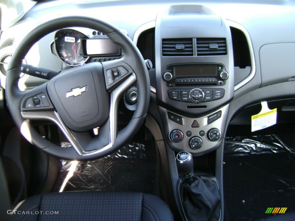 2012 Chevrolet Sonic LTZ Hatch Jet Black/Dark Titanium Dashboard Photo #75992305
