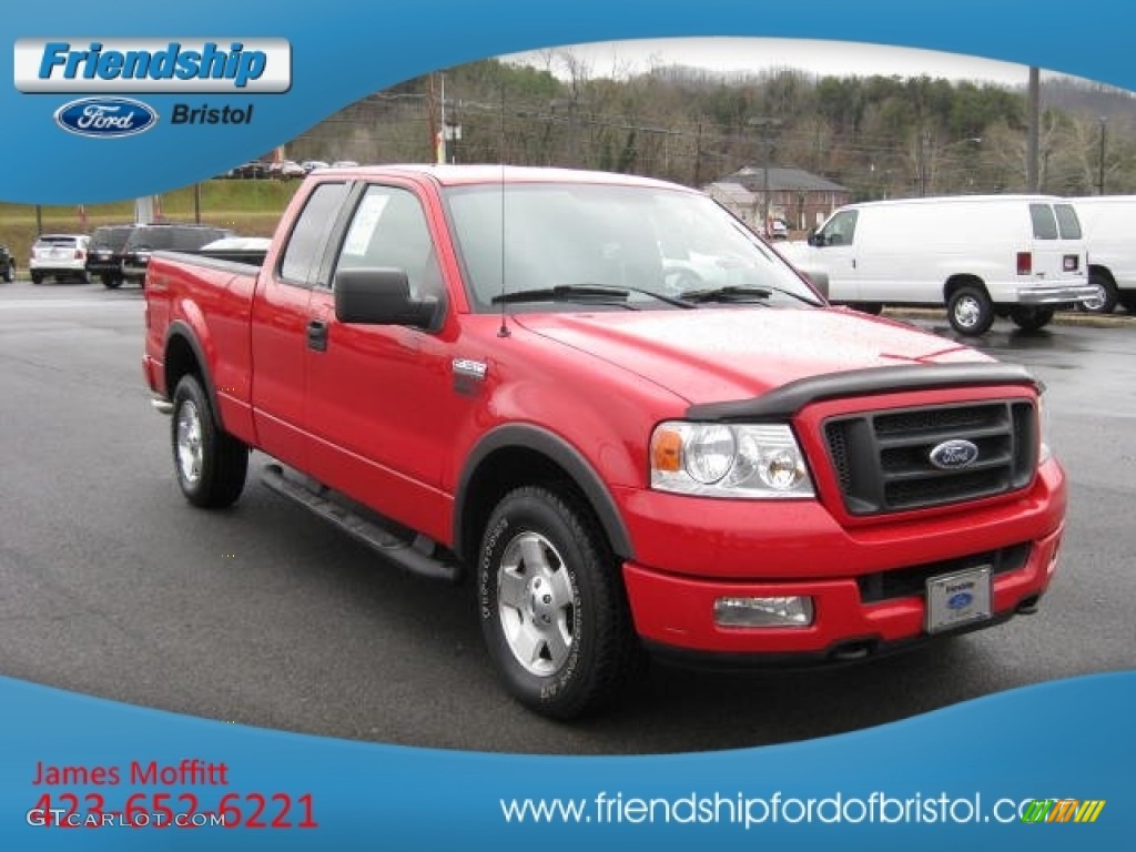 2004 F150 FX4 SuperCab 4x4 - Bright Red / Black/Medium Flint photo #4