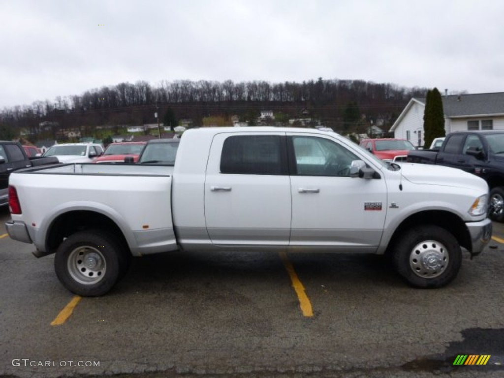 Bright White 2012 Dodge Ram 3500 HD Laramie Mega Cab 4x4 Dually Exterior Photo #75996561